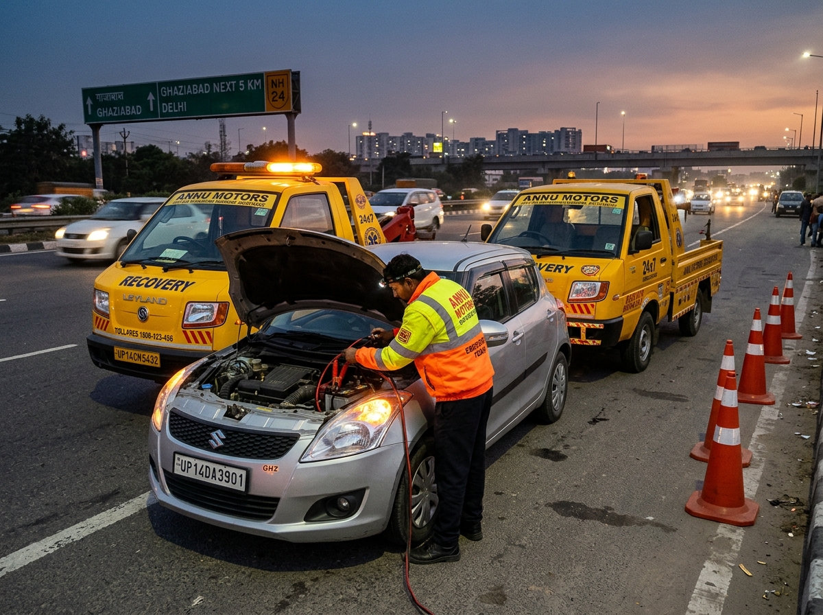 24x7 Roadside Breakdown & Towing at Annu Motors