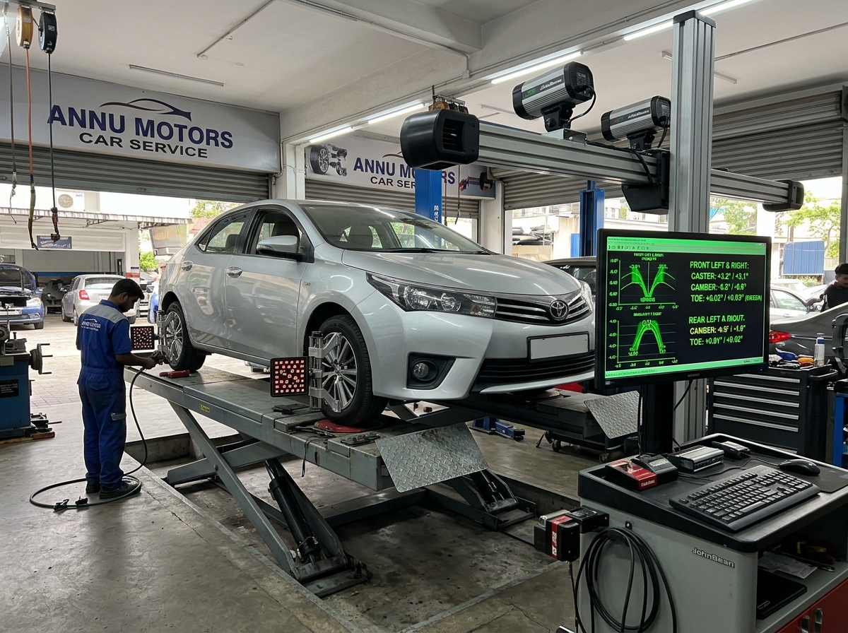 3D Wheel Alignment & Balancing at Annu Motors
